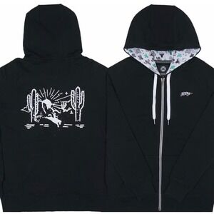 HOOEY Sedona Women's Full Zip Cactus Graphic Hoodie Southwest Pullover XL New